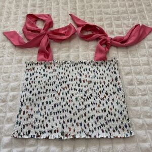 Koch Medium Cece Smocked Cropped Tank Top ~ Butterflies Coquette Fairy Summer